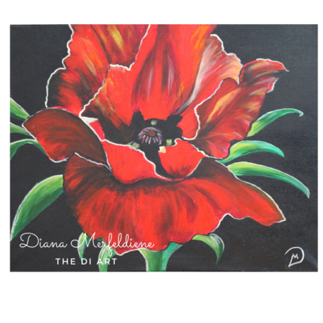 Red Poppy Painting