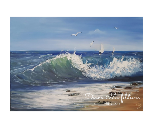 THE SEA WAVES Painting