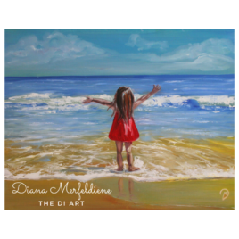 "SUNSHINE" - little girl on the beach painting