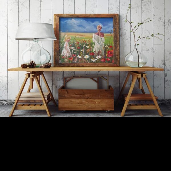 * SOLD *  HAPPY PLACE - FLOWER FIELD PAINTING - Image 2