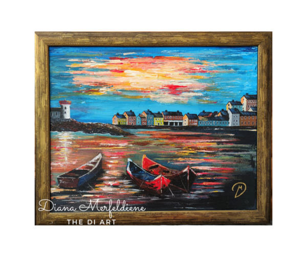 Sunset Harbour Painting